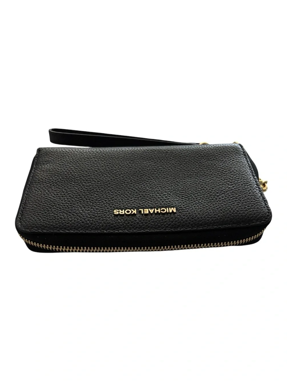 Michael Kors Jet Set Travel Leather Wallet Wristlet Large Multifunction Black